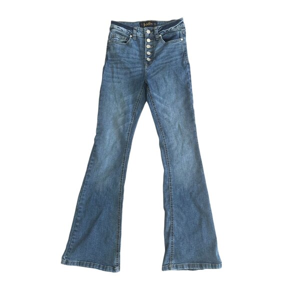 INDIGO REIGN High Rise Flare Leg Jeans Size 26 - Picture 3 of 7